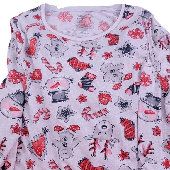 Secret Treasures Snowman Reindeer Candy Cane Holiday Jogger Pajamas Sleep Set - Picture 13 of 16